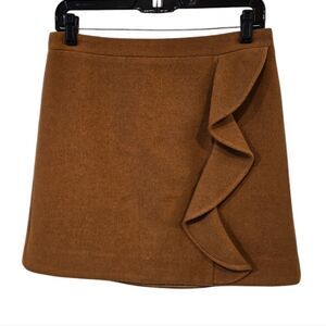 J. CREW Mercantile Carmel Color Skirt Accent Ruffle